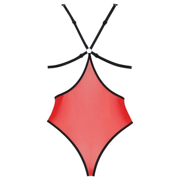 Passion Peonia - kropsdragt med sideudskæring (rød) - L/XL