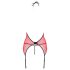 Passion Peonia - lingerisæt - bluse og trusser - rød - L/XL