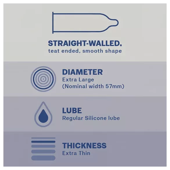 Durex Invisible XL - ekstra store kondomer - 10 stk