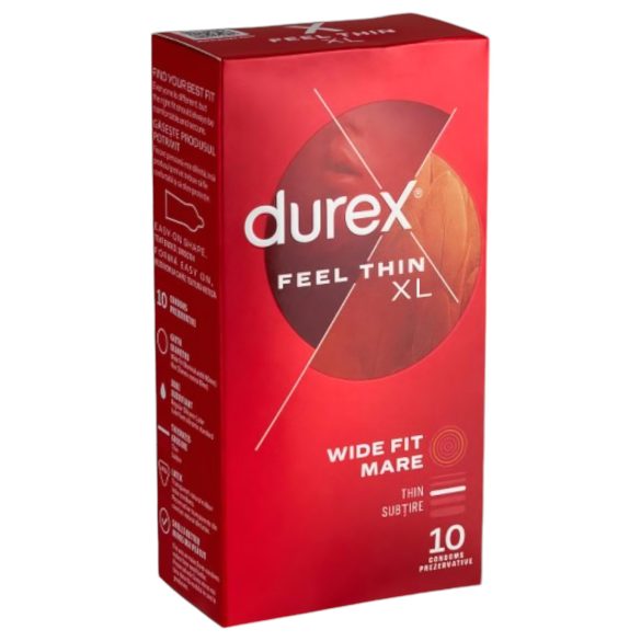 Durex Feel Thin XL - kondomer - ekstra tynd og stor - 10 stk