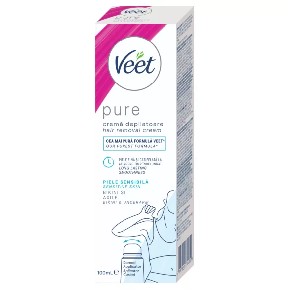 Veet Pure - hårfjerningscreme til bikinilinje og armhuler - sensitiv hud 100ml