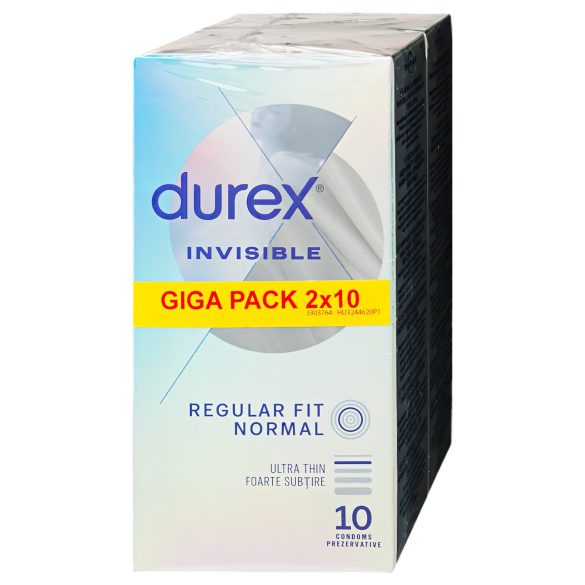 Durex Invisible Regular Fit - tynde kondomer (2x10 stk)