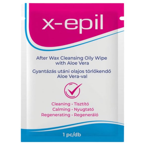 X-Epil - Olieret serviet efter voks (1 stk.) - Aloe Vera