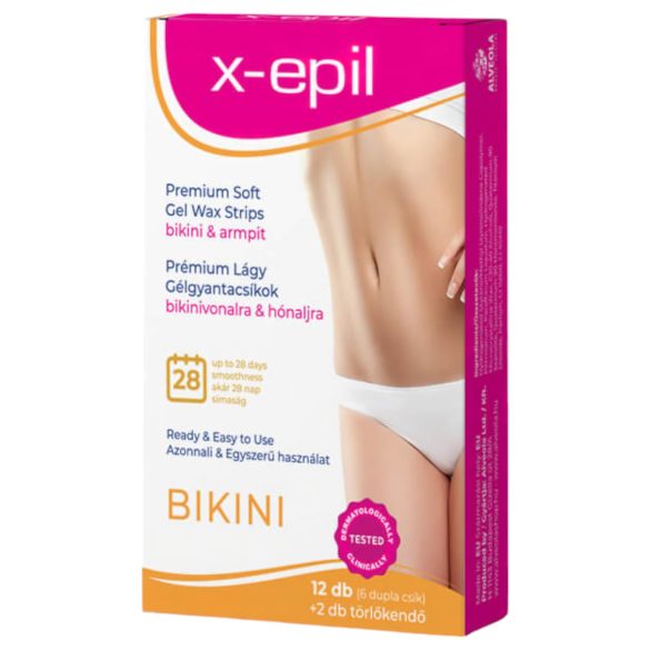 X-Epil - Klar til brug voksstrips 12 stk - bikini/armhule