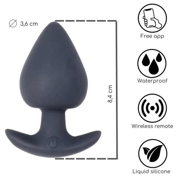 Desirel Obsidian - anal vibrator - app-styret - sort