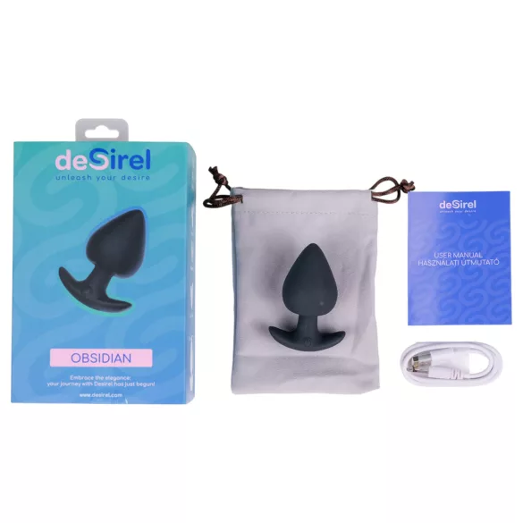 Desirel Obsidian - anal vibrator - app-styret - sort