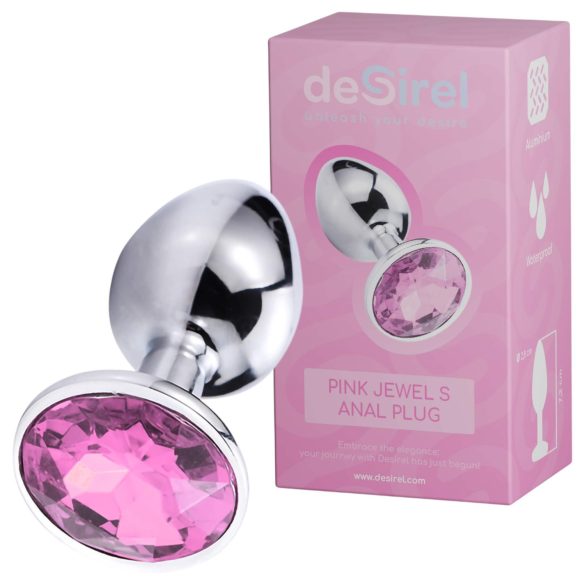 Desirel Pink Jewel S - anal plug (sølv-pink)