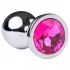 Desirel - analplug med pink juvel - sølv/pink
