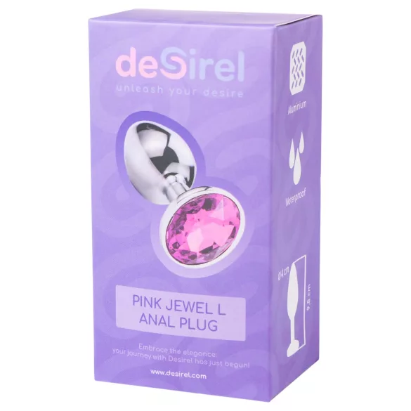 Desirel - analplug - pink juvel - sølv/pink