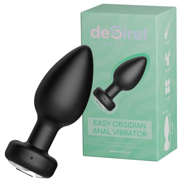 Desirel Easy Obsidian - genopladelig, trådløs anal vibrator (sort)
