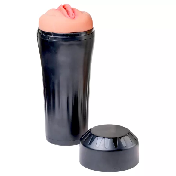 Desirel True Touch - realistisk vagina vibrator - natur sort