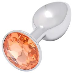 Sunfo - analplug med guldfarvet sten - metal sølv