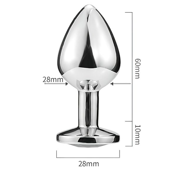 Sunfo - analplug i metal med hjerteformet blå sten - sølv