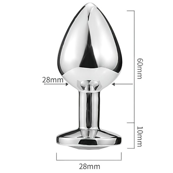 Sunfo - analplug metal hjerteformet lyseblå sten sølv