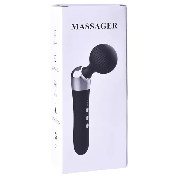 Buet vibrator - genopladelig massager - sort