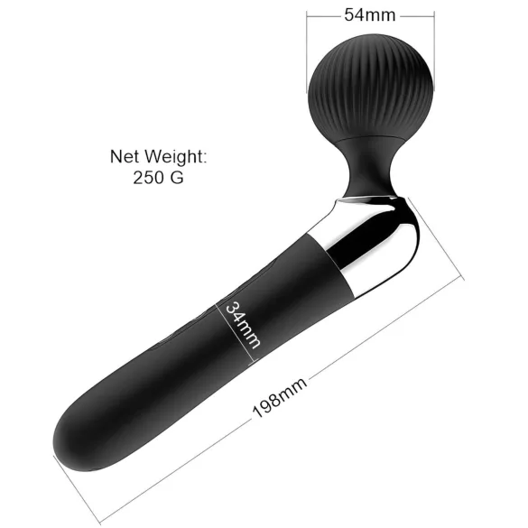 Buet vibrator - genopladelig massager - sort