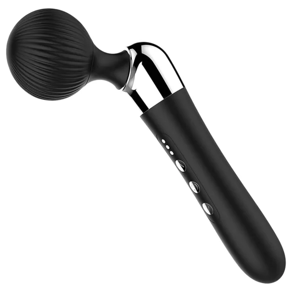 Buet vibrator - genopladelig massager - sort