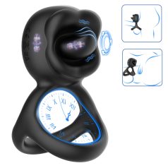 Biu-Biu - penisring og klitorisvibrator med tunge - sort