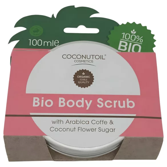 Coconutoil - Kropsskrub med kaffe og kokossukker - Økologisk - 100ml
