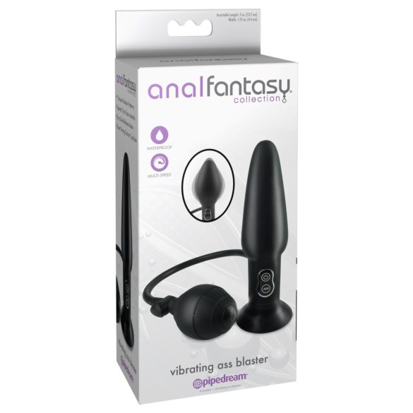 Anal Fantasy - oppustelig vibrerende anal plug (sort)