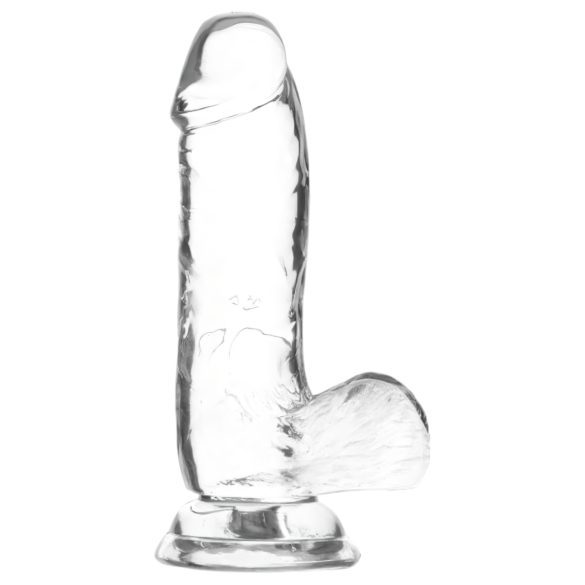 Addiction Crystal - sugekopsdildo med kugler (gennemsigtig) - 15cm