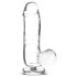 Addiction Crystal - sugekopsdildo med kugler (gennemsigtig) - 15cm