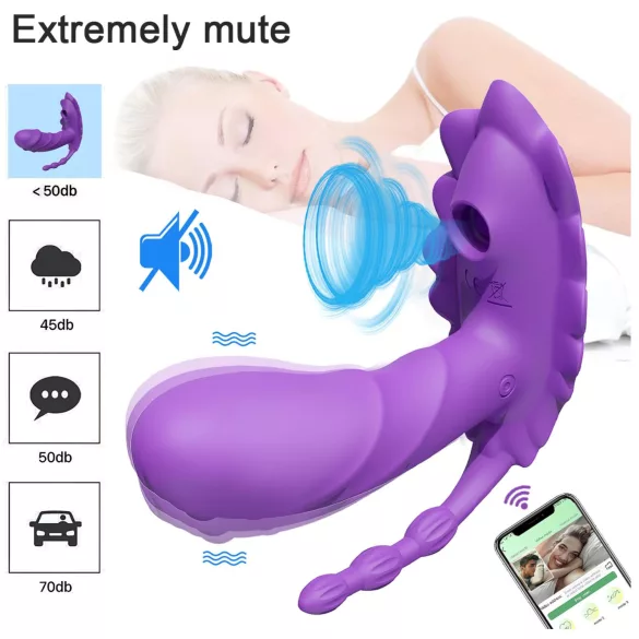 AlvUp - App-styret bærbar vibrator (lilla)