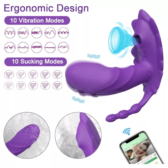 AlvUp - App-styret bærbar vibrator (lilla)