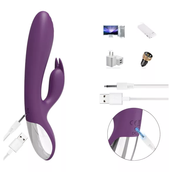 AlvUp - G-punkt vibrator med kaninører - silikon - lilla