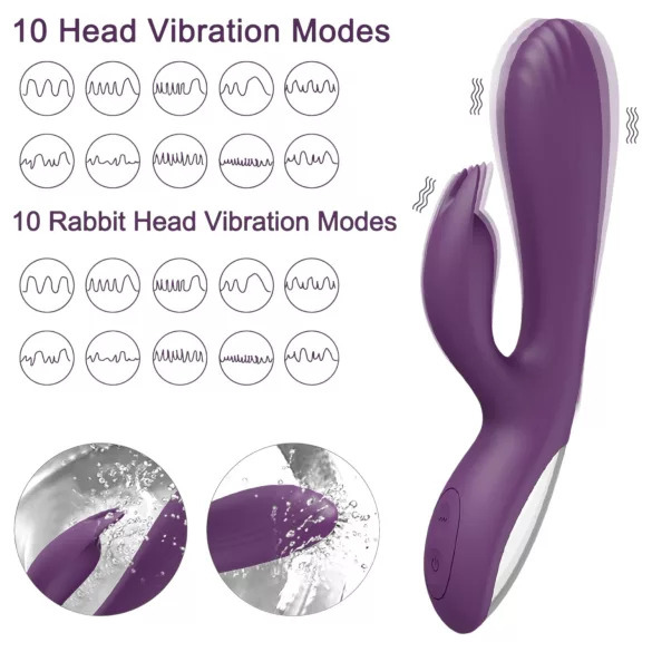 AlvUp - G-punkt vibrator med kaninører - silikon - lilla