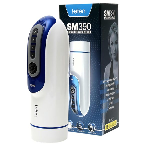 Leten SM390 - stønne- og varmefunktion masturbator (hvid)