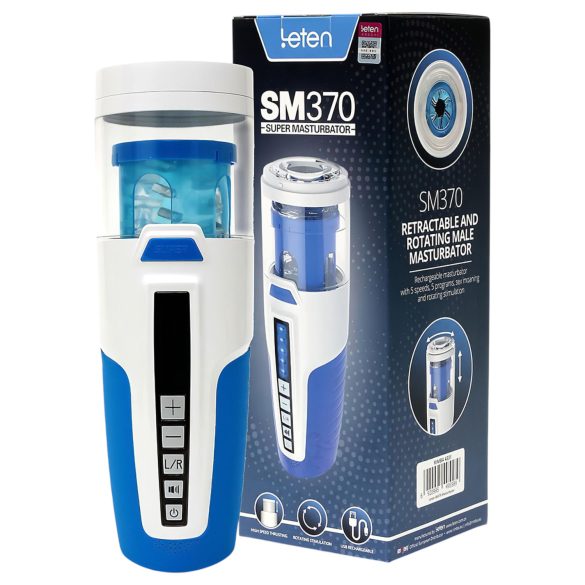 Leten SM370 - stønnen, roterende masturbator (hvid)