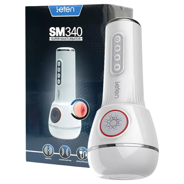 LETEN SM340 - masturbator med vibration og sugefunktion - genopladelig