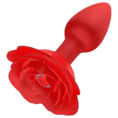   Rose Plug - analvibrator med fjernbetjening - genopladelig - rød