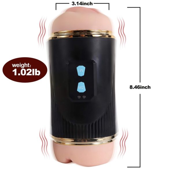 Lonely - mund og kunstig skede masturbator (natur-sort)