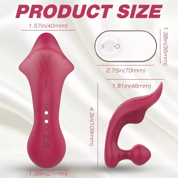Sex HD Chomper - klitoris og anal vibrator - rød