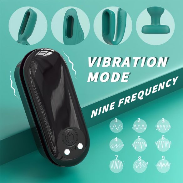 Sex HD - vibrator sæt med fjernbetjening - genopladelig - 4 dele - grøn