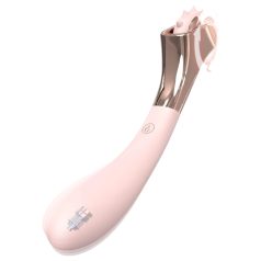   Sex HD - genopladelig vandtæt vibrator med pirringshjul - silikone pink