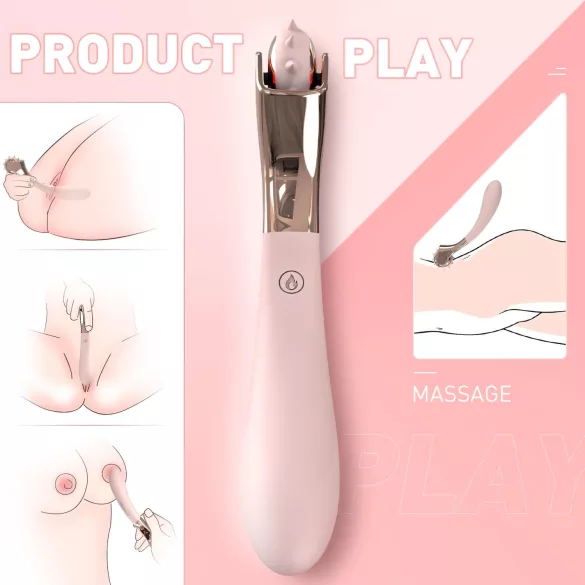 Sex HD - genopladelig, vandtæt vibrator og pirringshjul (pink)