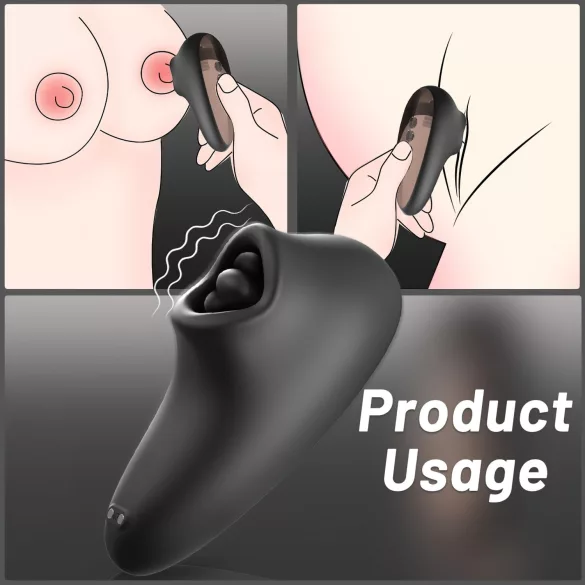Sex HD Mirror - vibrator med varmende funktion - klitorisstimulator - sort