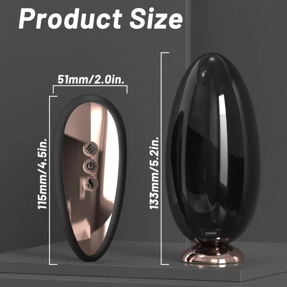 Sex HD Mirror - vibrator med varmende funktion - klitorisstimulator - sort
