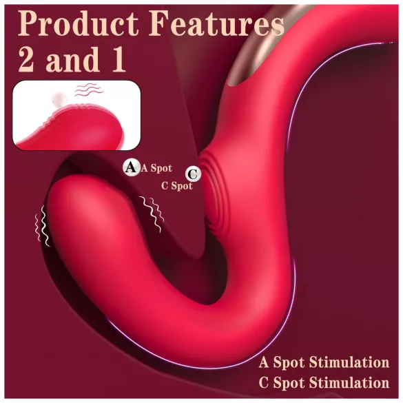 SEX HD Genie - g-punktsvibrator og klitorisvibrator - rød