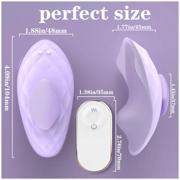 Sex HD - bærbar trussevibrator med fjernbetjening (lilla)