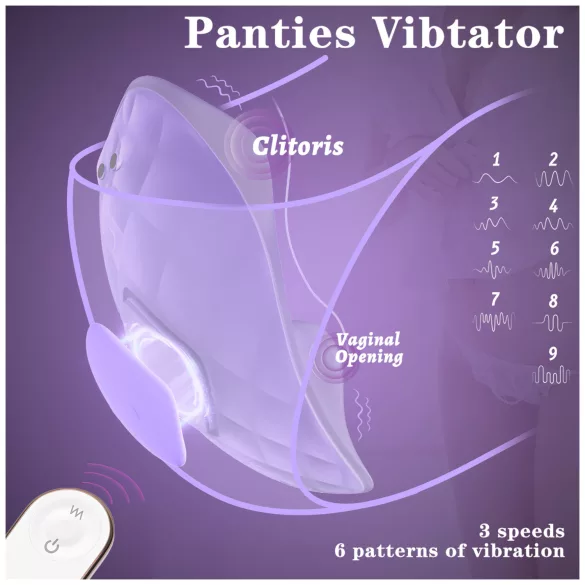 Sex HD - bærbar trussevibrator med fjernbetjening (lilla)