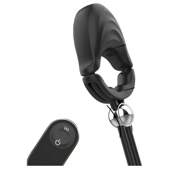 Sex HD - justerbar vibrerende penisring med fjernbetjening (sort)