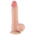 Lovetoy Sliding-Skin - dobbeltlag dildo med pung - 20cm - natur
