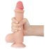 Lovetoy Sliding-Skin - dobbeltlag dildo med pung - 20cm - natur