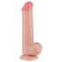 Lovetoy Sliding-Skin - realistisk dildo med pung - dobbeltlag - 20,8cm - natur