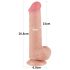 Lovetoy Sliding-Skin - realistisk dildo med pung - dobbeltlag - 20,8cm - natur