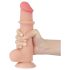 Lovetoy Sliding-Skin - realistisk dildo med pung - dobbeltlag - 20,8cm - natur